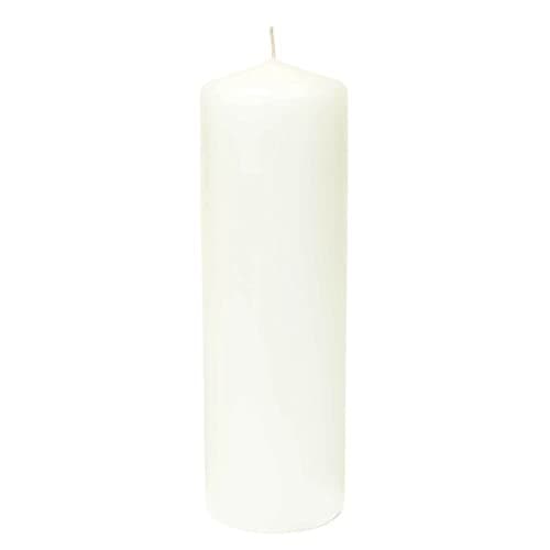 Hanna's Unscented White Pillar Candle, 3X9-Inches