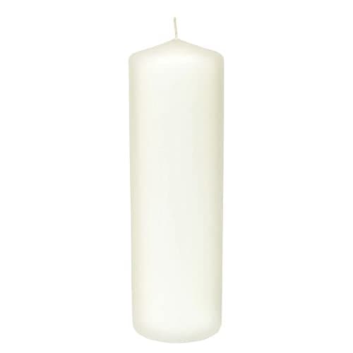 Hanna's Unscented White Pillar Candle, 3X9-Inches