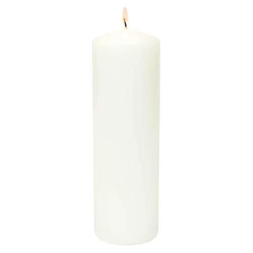 Hanna's Unscented White Pillar Candle, 3X9-Inches