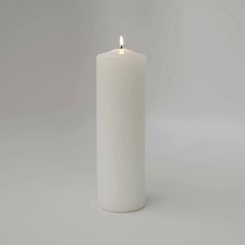Hanna's Unscented White Pillar Candle, 3X9-Inches