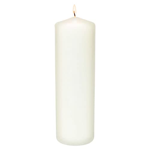 Hanna's Unscented White Pillar Candle, 3X9-Inches