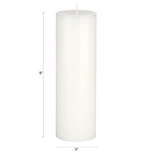 Hand Poured 3" x 9" Unscented White Solid Candle for Home Décor Events