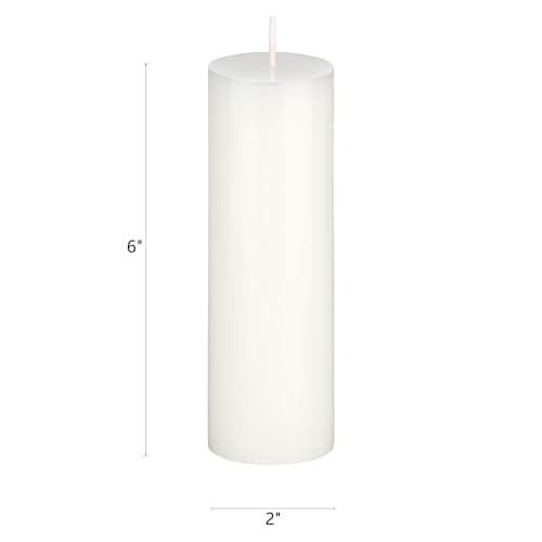 Premium Hand-Poured Unscented White Pillar Candle, 2" x 6" - Home Décor Events