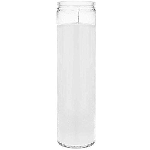 Brilux 2 Classic White Glass Candles, 8-INCH