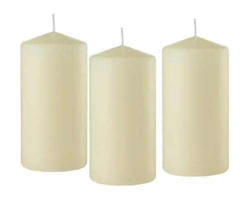 D'light 3x6 Inch Pillar Candles Set of 12 Ivory Bulk