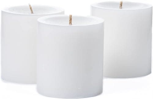 12 Eastland Glass Cylinder Vases, 6" & 12 Richland Pillar Candles, 3" White
