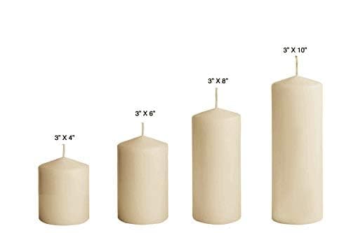 D'light 3x6 Inch Pillar Candles Set of 12 Ivory Bulk