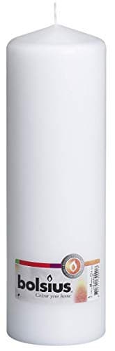 BOLSIUS White Pillar Candle - 115 Hours Burn Time, Premium Quality