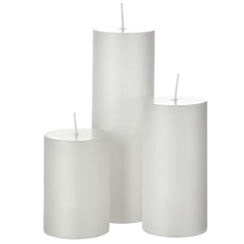 Shihanee White Pillar Candles and Glass Cylinder Vases for Slim Pillar Candles Table Decoration (108 Pcs)