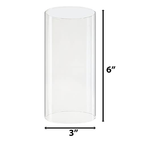 CYS D-3" H-6" Glass Hurricane Candleholder Clear Chimney Shade