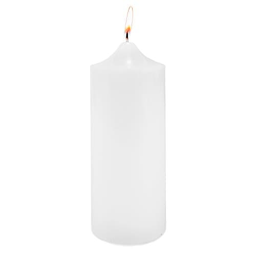 Unscented White Pillar Candle for Weddings, Home, Relaxation, Spa