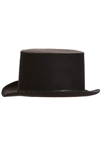 Steampunk Top Hat with Faux Leather Band and Metal Gears