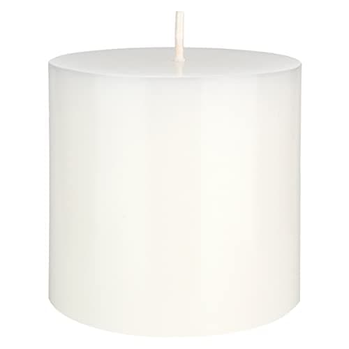 Premium White Unscented Pillar Candle, 3x3 Inch, Home Décor and Weddings