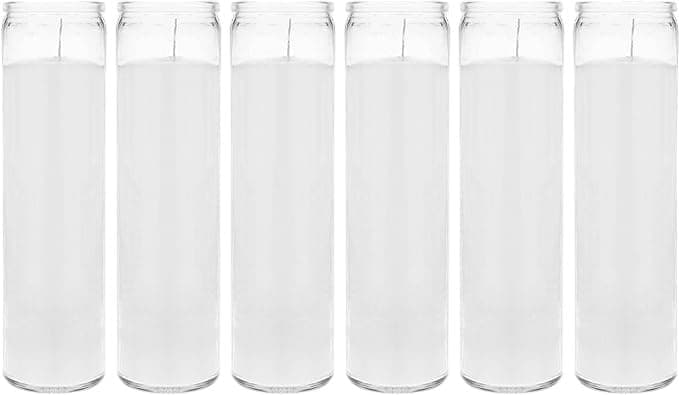 Aspen Brands Classic White Devotional Candles, Set of 6, 8-INCHES Tall