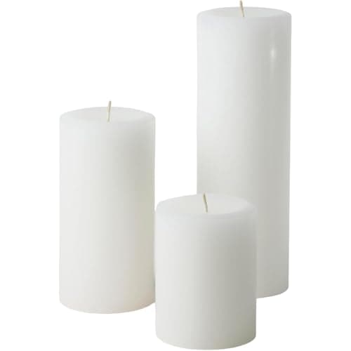 Mister Candle Ivory Dripless 3 Inch Pillar Candles Set of 3