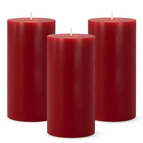 3 Packs 2.8x6 Inch White Pillar Candles, Unscented - 70 Hour Burn Time