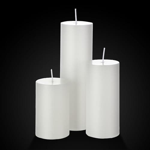 Shihanee Set of 6 Clear Cylinder Pillar Candles for Wedding Centerpieces
