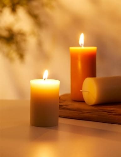 White Beeswax Pillar Candles 2x4inch Home Decor Clearance