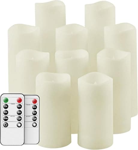 Salipt Flameless LED Flickering Candles Set of 10, White