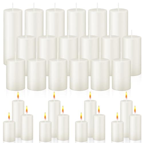 Bulk White Pillar Candles Set for Events and Home Decor