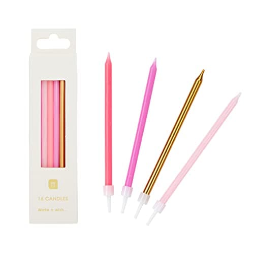 Talking Tables 16-Pack 10cm Pastel Birthday Candles