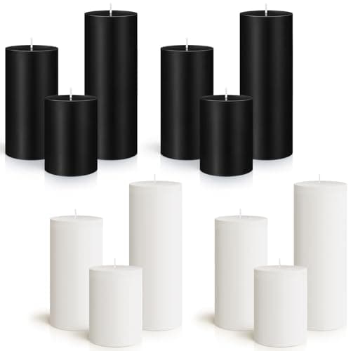 Sumind Ivory Pillar Candles 3"x4", 6", 8" Dripless Unscented Home Decor