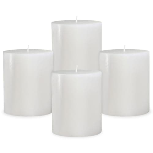 45-Hour White Unscented Dripless Pillar Candles for Home Holidays & Events