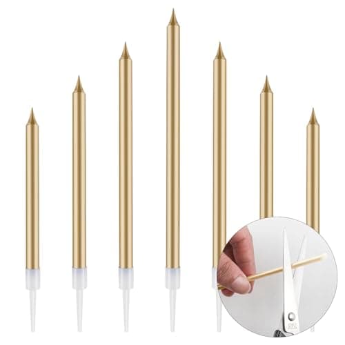 Champagne Gold Birthday Candles for Wedding Decorations