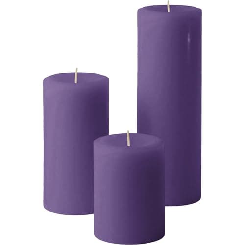 Mister Candle Ivory Dripless 3 Inch Pillar Candles Set of 3