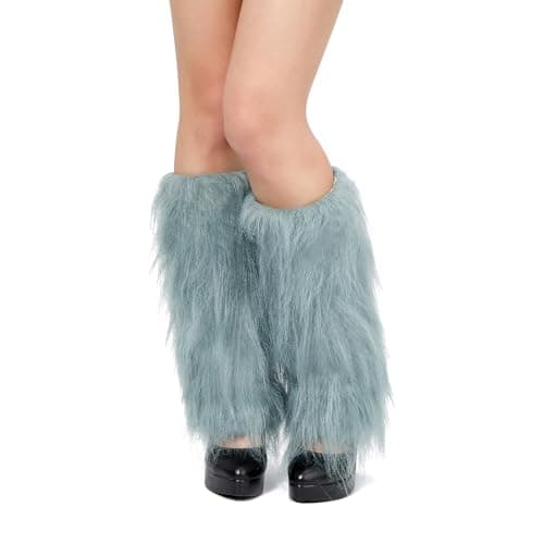 Zando Women's Soft Fur Leg Warmers Fluffy Boot Cuffs for Winter