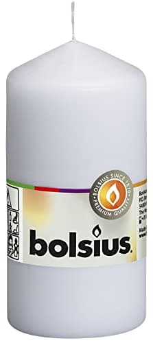 BOLSIUS White Pillar Candle - 115 Hours Burn Time, Premium Quality