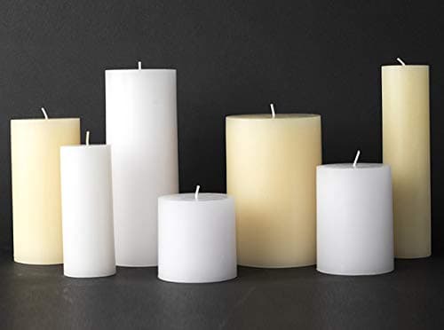 Chapel 3X12 White Pillar Unscented Paraffin Wax Candle Drip-Free 175 Hours Home Decor