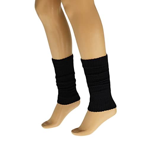 American-Made AWS Women's Retro Knitted Cotton Leg Warmers Soft & Stretchy