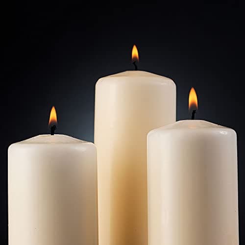9 Pack 6 Inch Large Ivory Dripless Pillar Candles for Home Décor