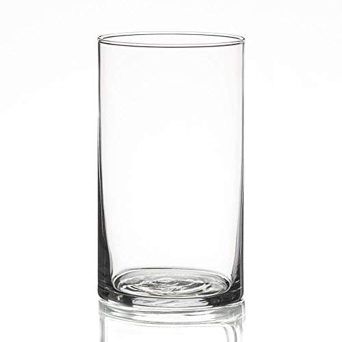 12 Eastland Glass Cylinder Vases, 6" & 12 Richland Pillar Candles, 3" White