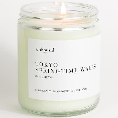 Japanese Cherry Blossom Scented Candle | USA-Handmade 7.5oz Soy Candle | 50hr Burn Time