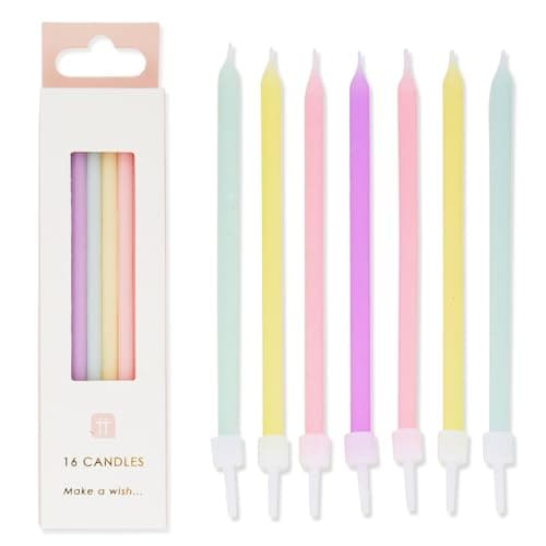 Talking Tables 16-Pack 10cm Pastel Birthday Candles
