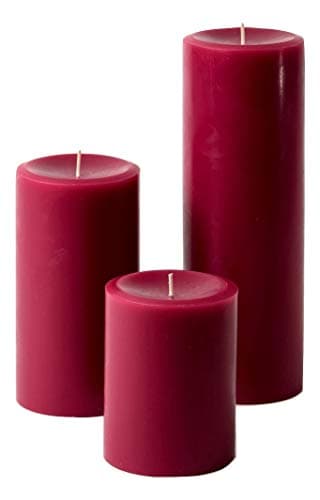 Mister Candle Dripless Assorted Pillar Candles for Wedding & Home Decor (Ivory)