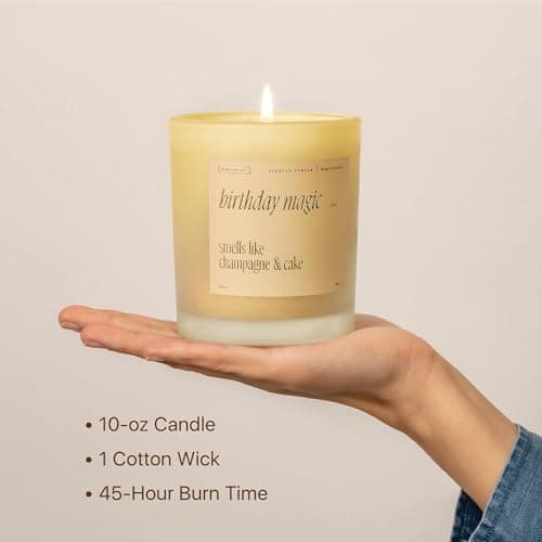 Benevolence LA Birthday Magic Candles | 40-50 Hour Burn, Smells Like Champagne & Cake