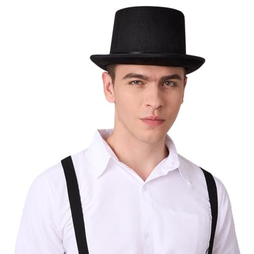 Spooktacular Creations Deluxe Black Magician Top Hat for Adults, Kids & Halloween