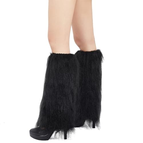 Zando Women's Soft Fur Leg Warmers Fluffy Boot Cuffs for Winter