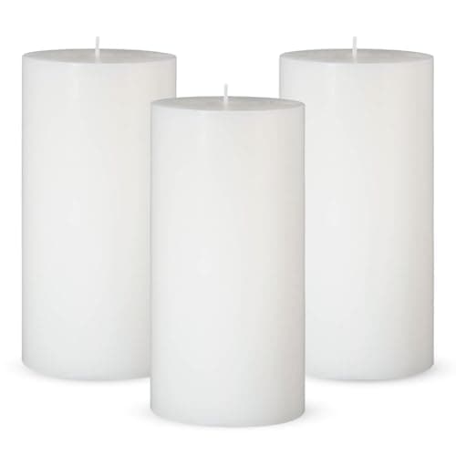 3 Packs 2.8x6 Inch White Pillar Candles, Unscented - 70 Hour Burn Time