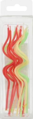 Papyrus Birthday Candles: Green, Yellow, Orange & Red Swirl (12-Count)