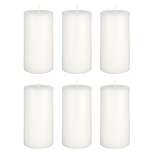 Premium Hand Poured Unscented White Pillar Candle, 3in x 6in, Home Décor