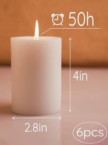 High-Quality White Pillar Candles Set for Weddings, Parties, Spas and Dining