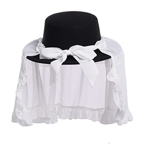 COSDREAMER Gothic Victorian Hat in White & Black Lace