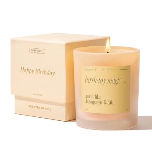 Benevolence LA Birthday Magic Candles | 40-50 Hour Burn, Smells Like Champagne & Cake