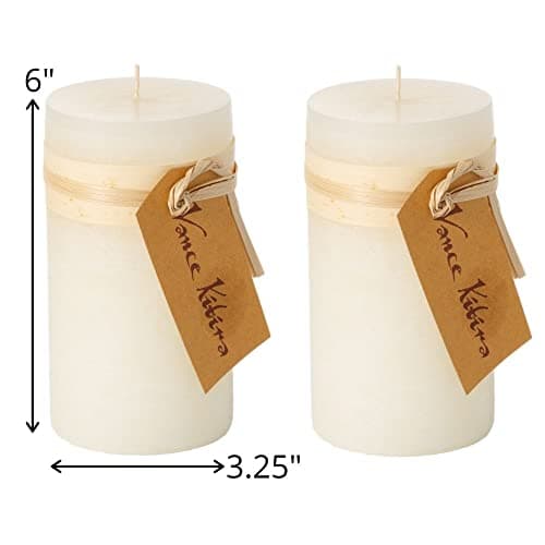 Sullivans Vance Kitira 6-Inch Off-White Unscented Pillar Candles Set of 2