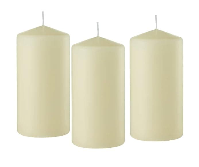 D'light 3x6 Inch Pillar Candles Set of 12 Ivory Bulk