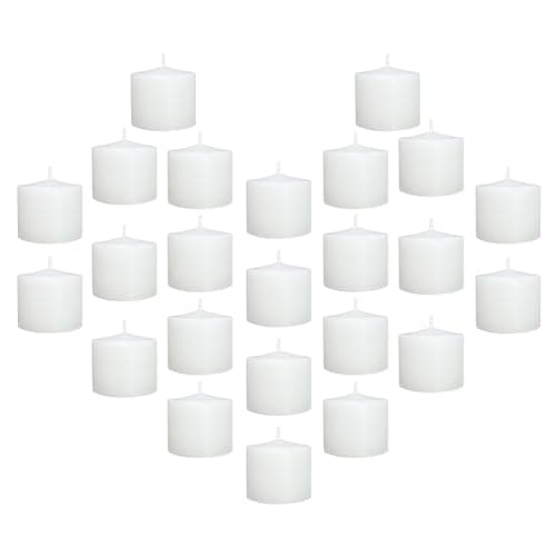 Bulk Black Pillar Candles - Pack of 24, 1.25 Inch - For Kitchen, Spa, Lanterns, Mantels, Prayers, and Emergencies